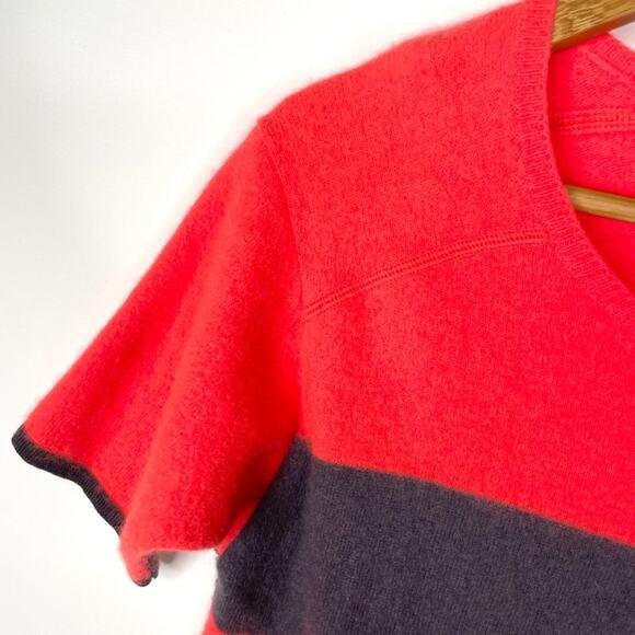 Duffy Coral & Grey 100% Cashmere Sweater XS - Picture 4 of 10